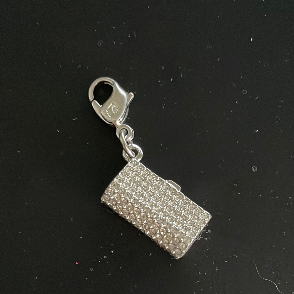 Swavorski Silver Crystal Rhinestone Purse Charm